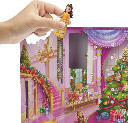 Mattel Disney Princess Doll Advent Calendar with 24 Days of Surprises, Including 3 Small Dolls, 3 Friends, 6 Fashions & 16 Accy Inspired by Movies