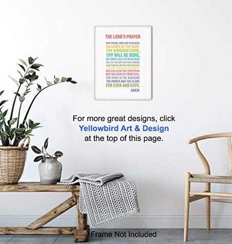 Lords Prayer Wall Art - Catholic Gifts - Christian Gifts for Women, Men, Kids - Religious Wall Decor - Bible Verse Art - God Decor - Christian Artwork - Blessed Decoration - Bible Study