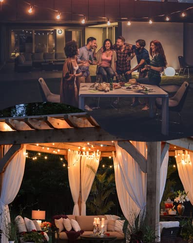 Zuske Outdoor String Lights, 200FT Patio Lights with 100 Shatterproof G40 Globe Bulbs(4 Spare), Waterproof Connectable Dimmable LED Hanging String Lights for Outside Backyard Porch Balcony (100FT x 2) - size: Electric-200FT