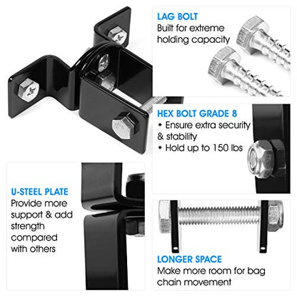 Yes4All Adjustable Ceiling Hook / Steel Beam Clamp for Punching Bags, 180° & 360° - 450kg Capacity - Punching Bag Mount for Hammocks, Gymnastics, Swing Hook - Ceiling Mount Outdoor & Indoor