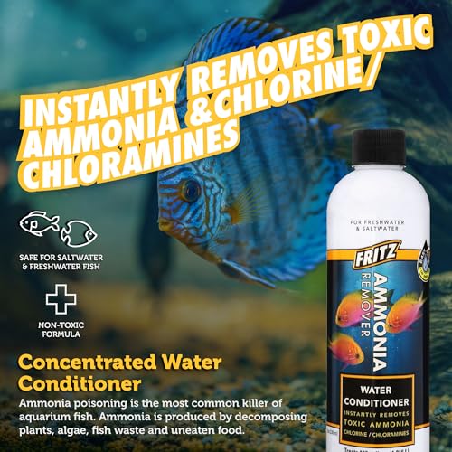 Fritz Aquatics ACCR Water Conditioner Instantly Removes Toxic Ammonia/Chlorine & Chloramines for Fresh & Salt Water Aquariums (8-Ounce) - size: 8 oz