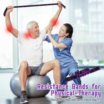 Resistance Bands with Handles, Elastic Stretching Strap for Physical Therapy, Yoga Strap for Stretching Equipment, Shoulder Leg Stretchers Bands for Exercise, Shaping, Flexibility - color: Red