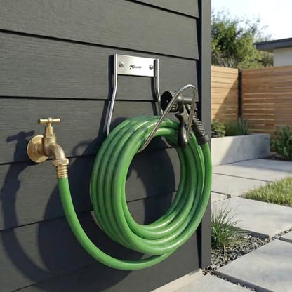 JBscoop Garden Hose Holder Stainless Steel Small Wall Mount Garden Hose Hook, Ideal for Water, Air, Hydraulic Hose, Ropes, Extension Cords Heavy Duty & Rust Proof, Size:6.3x7x6.3 Set of 1