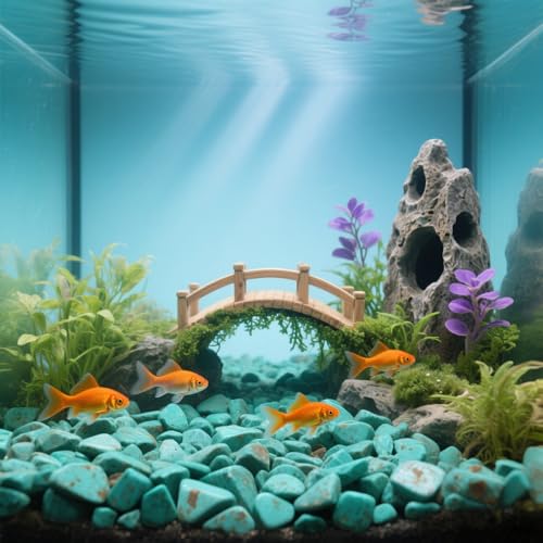 0.96LB Crushed Quartz Aquarium Gravel Vase Filler Succulent Rocks Home Decor Fish Tank Stones Pebbles Polished Bulk Irregular Shaped - Artificial Turquoise - color: Artificial Turquoise