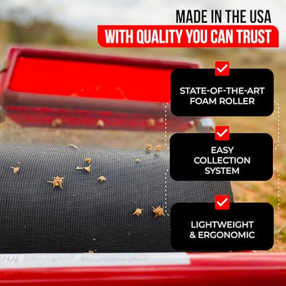Original Remover Yard Tool Wide for Easy Yard Cleanup - Push Model 1.0 Burr & Sticker Removal - Effortless Goat Head Roller and Picker - Made in USA (12" Classic) - size: Classic