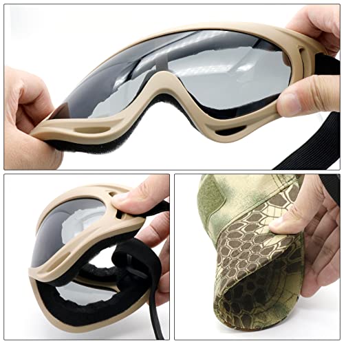 Airsoft Mask with Goggles, Foldable Half Face Airsoft Mesh Mask with Ear Protection for Paintball Shooting Cosplay CS Game - color: JPP-3PCS, size: 3pcs