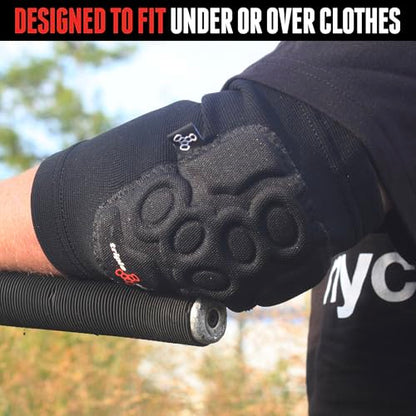 Triple Eight Covert Elbow Pads – Ideal for Roller Skating, Biking, BMX, and Skateboarding - color: Black, size: Large
