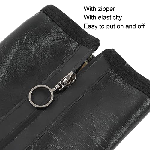 Leather Zipper Socks, Unisex Waterproof Muslim Sock Islamic Thermal Prayer Winter Socks Khuffy Leather Black Sock for Men Women 35-40