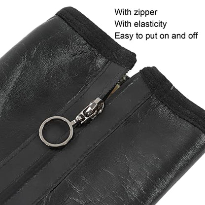 Leather Zipper Socks, Unisex Waterproof Muslim Sock Islamic Thermal Prayer Winter Socks Khuffy Leather Black Sock for Men Women 35-40