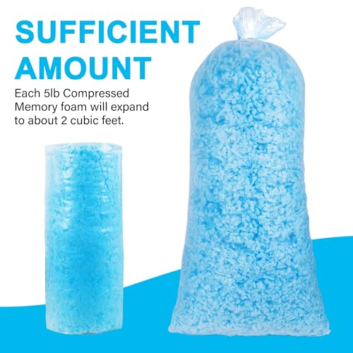 DR.DUDU 20 lbs Bean Bag Filler Foam, Shredded Gel Memory Foam Filling, Premium Soft and Comfortable Pillow Stuffing Foam for Couch Cushion Dog Bed Chair Arts Crafts Stuffed Animal - size: 20lb