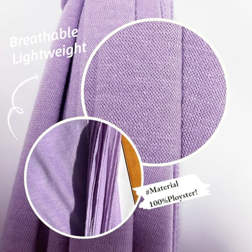 Harewom Muslim Hijab for Women Soft Stretch Headscarf Large Plain Turban Wrap Shawl Head Wrap for Everyday Wear - color: Light Purple Hijab Headscarf