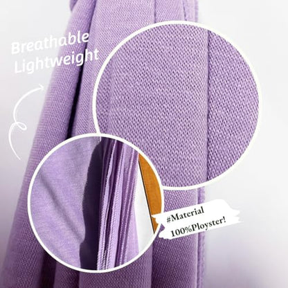 Harewom Muslim Hijab for Women Soft Stretch Headscarf Large Plain Turban Wrap Shawl Head Wrap for Everyday Wear - color: Light Purple Hijab Headscarf