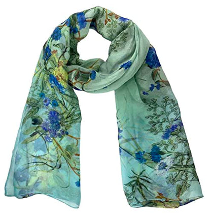 Xyueanlo Scarfs for Women Lightweight Scarves Fashion Print Floral Pattern Scarf Shawls - color: F-green