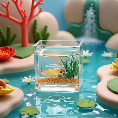 1Pc Square Fish Tank Toy, 1:12 Scale Miniature Dollhoue Accessories, Resin Dollhouse Fish Tank Accessories for Garden Scene Decor