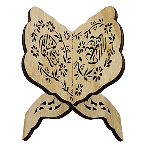 Muslim Book Holder, Wooden Book Holder, Quran Book Stand, Exquisite Engraving Beautiful Polished Folding Book Stand for Offices Living Rooms (Number 1 Standard) - size: Number 1 Standard