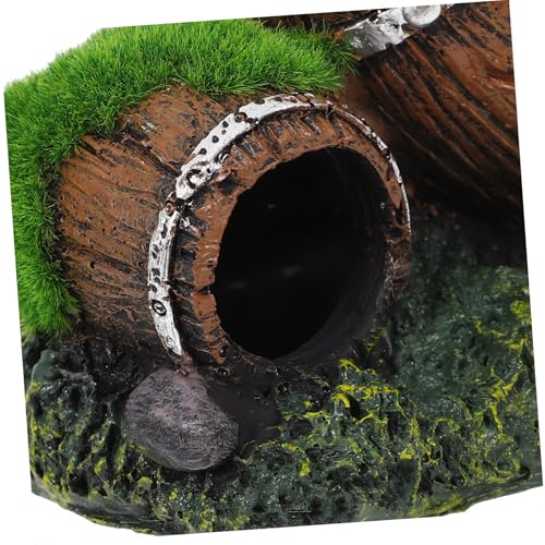 Mikikit Resin Barrel Aquarium Ornament Decorative Fish Hideout for Betta All Fish Tanks Aquarium Decor Enhancing Visual Appeal and Providing Cozy Retreat for