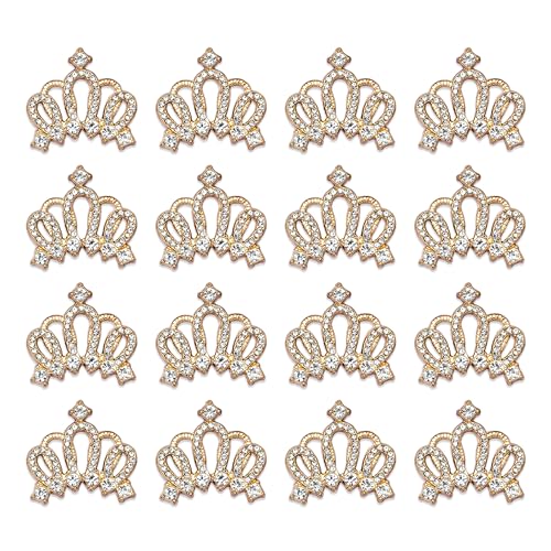 30PCS Crown Rhinestone Jewelry Embellishment, Gold - color: Gold