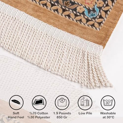 Prayer Rug Islam, Prayer Matt Islam, Prayer Rugs Islam Thick and Soft, Prayer Mat Muslim, Muslim Praying Mat, Portable Prayer Rug, Eid Gift Boxes (Light Brown) - color: Light Brown