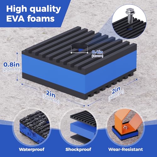 Anti Vibration Pads, 2"× 2"×7/8" Vibration Isolator Pads, Mechanical Vibration Damping Pads, Heavy Duty Rubber Isolation Pads, 3/8"Pre-Drill Hole Vibration Isolator Pad for Air Compressor | air compressor vibration pads, strong vibration damping effect -
