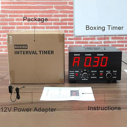 Boxing Interval Timer, Professional Gymnastics Timer with LED Display, Workout Times and Selectable Cycle Reps, Gymnastics Interval Timer,Blue - color: Blue