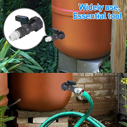 Suswillhit Rain Barrel Spigot Kit, Water Barrel Diverter, 2 Pack | with Bulkhead Fitting Hose Faucet Adapter, Thread Seal Tape for Water Tanks, Aquariums, Tubs, Pools, Garden Barrels - color: 2Pack
