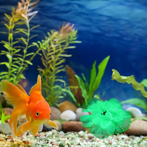GANAZONO Artificial Aquatic Plant Aquarium Decor Green Silicone Mini Aquatic Plant Fish Tank Ornament for Freshwater Landscaping for Home Aquarium Decoration