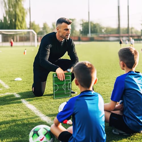 WISYOK Double-Sided Soccer Coaching Clipboard, Premium Dry Erase Tactical Board for Coaches, Ideal Coach Gift - style: Soccer