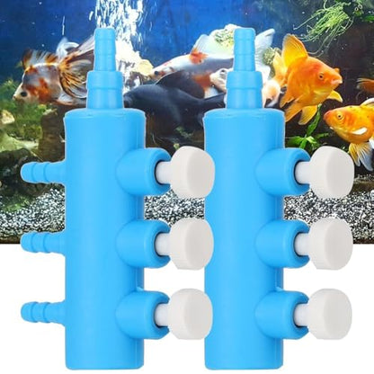 2Pcs 4mm Adapter Connector Plastic Distributor Aquarium Air Pump Splitter for Fish Tank Oxygen Tubing(3 Way) - style: 3 Way
