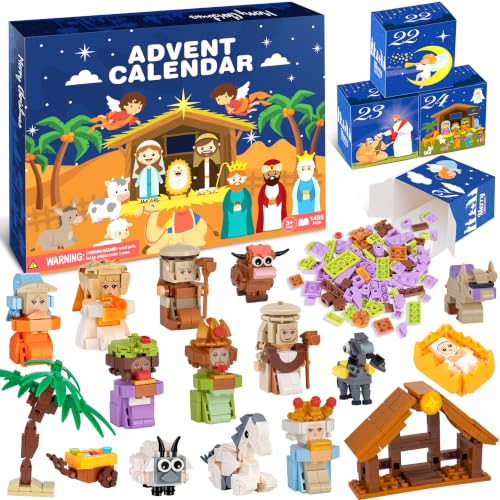 Nativity Advent Calendar 2026 Kids – 24 Days Building Blocks Kits Countdown Gifts, Christmas Stocking Stuffer Building Toys for Boys, Girls, Teens & Adults Ages 6+