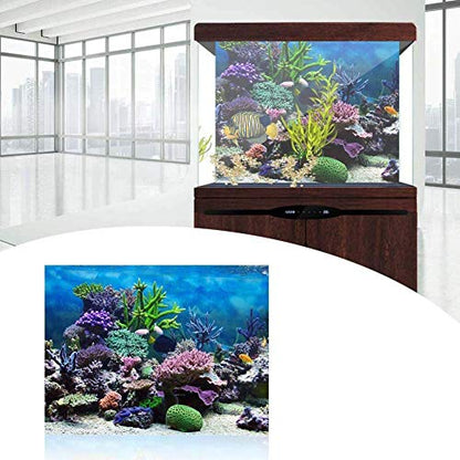 PVC Adhesive Photography Backdrop Aquarium Underwater Corals Fish Background 61x41cm - size: 61*41cm