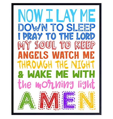 Yellowbird Art & Design Religious Wall Art & Decor - Cute Christian Gifts for Kids Bedroom, Nursery, Little Girls, Boys, Toddlers Room - Spiritual Prayer Wall Decor - Faith God Wall Decor - Bible Verses Quotes Sayings 8x10 Unframed - size: 8"L x 10"W, sty