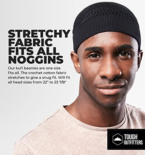 Tough Headwear Kufi Hat - Kufi Hats for Men Muslim, Turkish Kufi Cap - color: Black Lattice