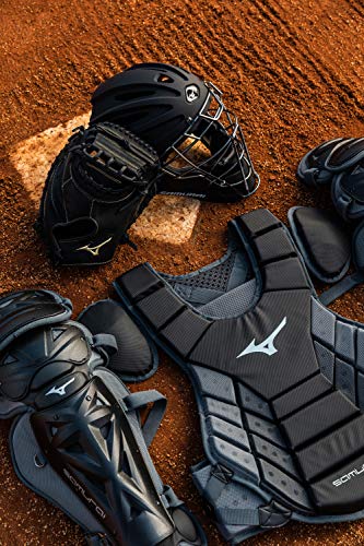 Mizuno Adult Samurai Baseball Shin Guards - color: Black/Forest, size: 15.5"