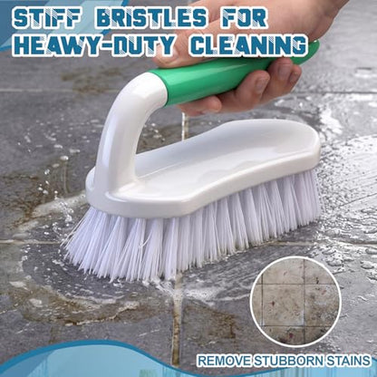 11 Pcs Cleaning Brush Set with Squeegee Crevice Gap Brushes Handheld Scrub Brush and Hard Bristle Detail Brushes Multi-Purpose Household Cleaning Tools for Kitchen Bathroom Sink Grout Window