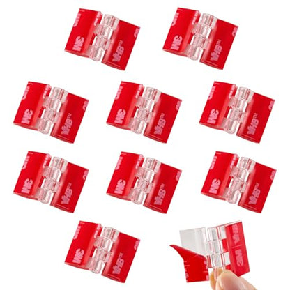 10 Pcs Clear Acrylic Small Hinges 25 x 33 mm Self Adhesive Mini Hinge Swing Clear Door Hinge Tiny Adhesive Hinges for Crafts Cabinet Drawer Jewelry Box DIY Display Plastic Box - size: 25 x 33 mm (1 x 1.3 inch)
