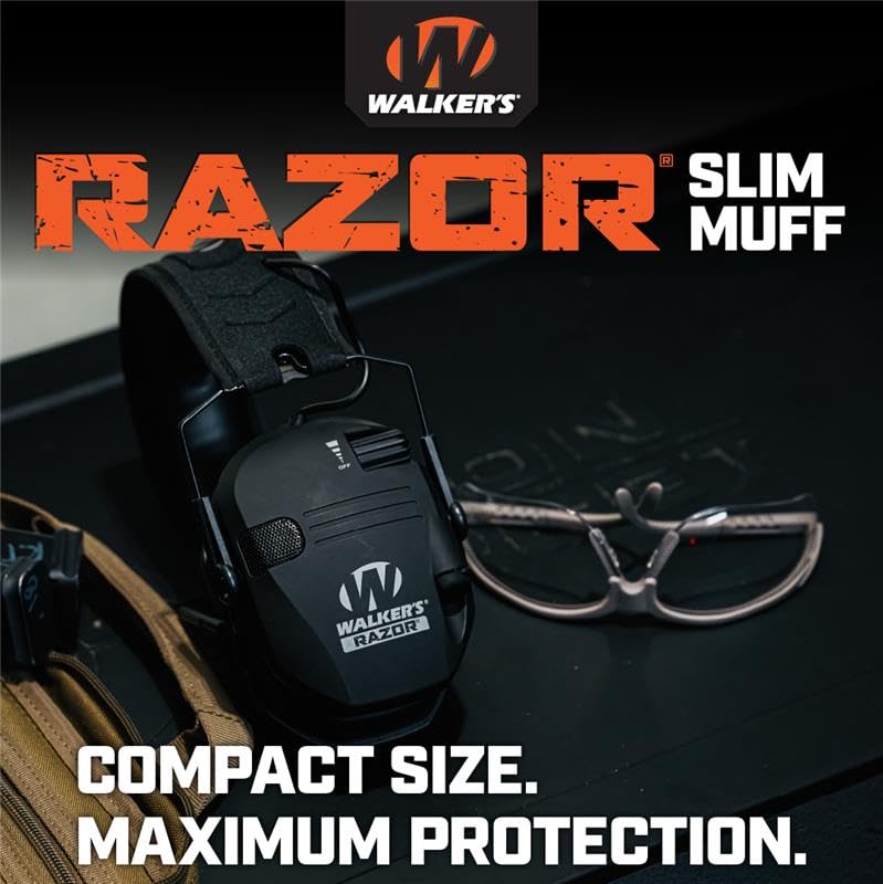 Walker's Razor Slim Electronic Muff - color: Battle Brown, size: One Size