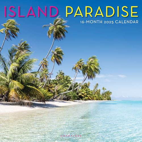 Graphique 2025 Island Paradise Wall Calendar | 12” x 12” | Thick Paper | Home & Office Organizer | Large Monthly Grid | 3 Languages & Marked Holidays | 4 Month Preview Page for 2026 - color: Island Paradise, style: NEW 2025