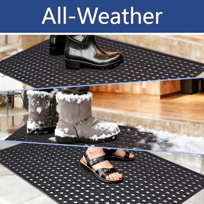 Outdoor Rubber Mat Kitchen Anti-Fatigue Floor Mats (24" x 36") Restaurant Bar Floor Mat New Rubber Non Slip Drainage Mat Black - size: 36"L x 24"W x 0.4"Th
