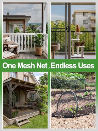 10x12ft Strong PP Nanocomposite Mosquito Net Garden Netting, Black | Clear View, Ultra-fine Mesh, Tear-resistant, Bird Insect Pest Barrier Screen, Patio/Balcony/Porch/Raised Beds/Tree Protection - color: Black, size: 10x12 FT