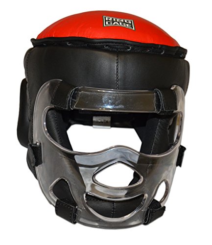 Ring to Cage Safety-Shield Training Headgear, with Removable Plexiglass Mask - size: Youth