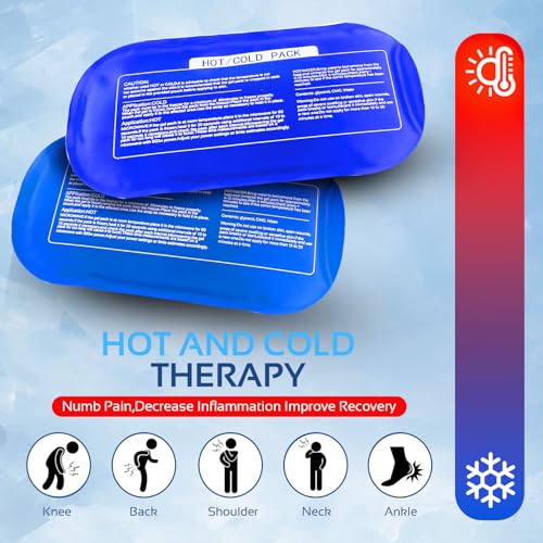 Ice Packs for Injuries Reusable (3-Piece Set) – Hot and Cold Ice Packs for Knee, Reusable Gel Wraps Support, Adjustable Ice Pack Pain Relief for Shoulders, Back Joints Muscles, Knees, Arms and Legs - size: 3 Piece Set - Regular, style: Light Blue