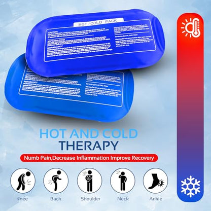 Ice Packs for Injuries Reusable (3-Piece Set) – Hot and Cold Ice Packs for Knee, Reusable Gel Wraps Support, Adjustable Ice Pack Pain Relief for Shoulders, Back Joints Muscles, Knees, Arms and Legs - size: 3 Piece Set - Regular, style: Light Blue