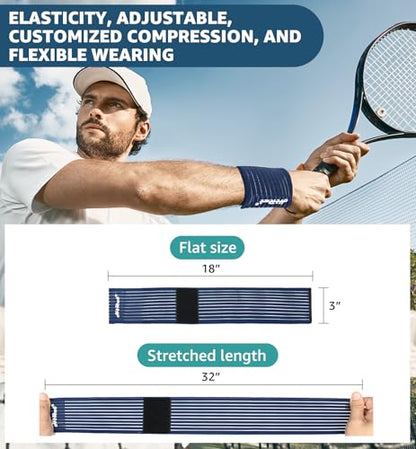 HiRui 2-Pack High-Elastic Wrist Support Straps Wrist Compression Bandage - Wrist Wraps Wristbands for Carpal Tunnel Arthritis Tendonitis Weightlifting Tennis Basketball - Breathable Soft (Navy Blue) - color: Navy Blue