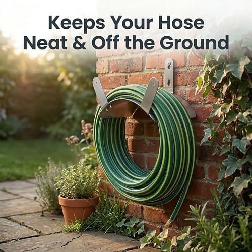 Gardzen 304 Stainless Steel Garden Hose Holder, Heavy Duty Wall Mounted Hanger, Rust-Resistant Outdoor Storage Rack for Backyard, Fence, Garage & Shed - size: 1 Pack