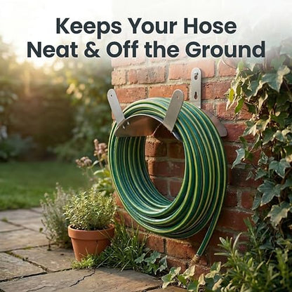 Gardzen 304 Stainless Steel Garden Hose Holder, Heavy Duty Wall Mounted Hanger, Rust-Resistant Outdoor Storage Rack for Backyard, Fence, Garage & Shed - size: 1 Pack