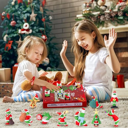 Christmas Advent Calendar 2026,Christmas Countdown Calendar,with 24 Collectible Advent Calendar for Kids Toddler Adult Teens Boy Girls,Xmas Vacation Gifts Idea - color: Christmas green