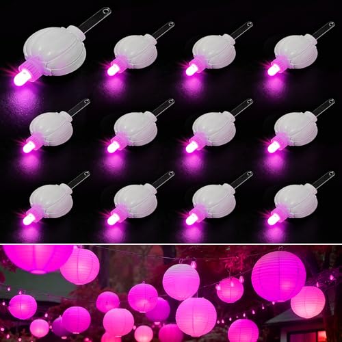 Aogist 24 Pack Small LED Lights Battery Powered Waterproof Hanging Light Last 48 Hours for Paper Lanterns,Balloons,Floral,Weddings & Festival Christmas Decorations,Pink - color: Pink, size: 24 Pack