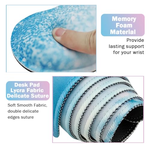4-in-1 Large Gaming Mouse Pad, Keyboard Wrist Rest Pad & Wrist Support Mousepad Set, Extended Desk Pad Waterproof Desk Mat for Home Office Study Game - Stay Positive - color: Stay Positive