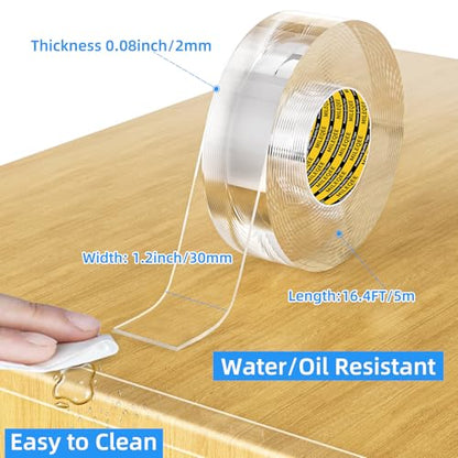Clear Edge Protector Strip,1 Pack x 1.18in x 16.4FT | 2mm thick，Sharp Edge Wrap Cover Tape, Self Adhesive Protective Bumper Guards for Cabinet Door Desk Bed Furniture Waterproof - size: 1 Pack x 1.18in x 16.4FT