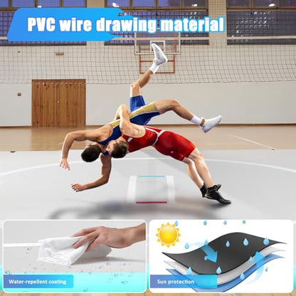 10x10ft Inflatable BJJ Mat, 4 Inch Thick Wrestling Mat for Home Training, 15 PSI Heavy Duty Foldable Grappling Mat with Electric Pump, Martial Arts Floor for MMA, Judo, Gymnastics for Men and Women